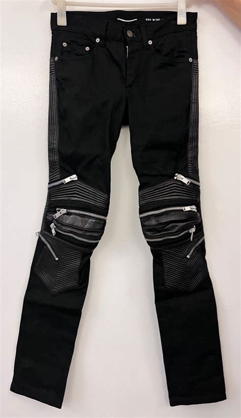 yves saint laurent biker jeans|farfetch st laurent jeans.